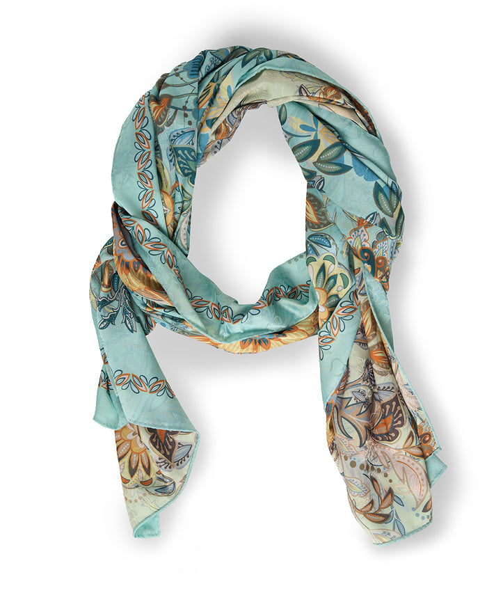 Floral viscose scarf