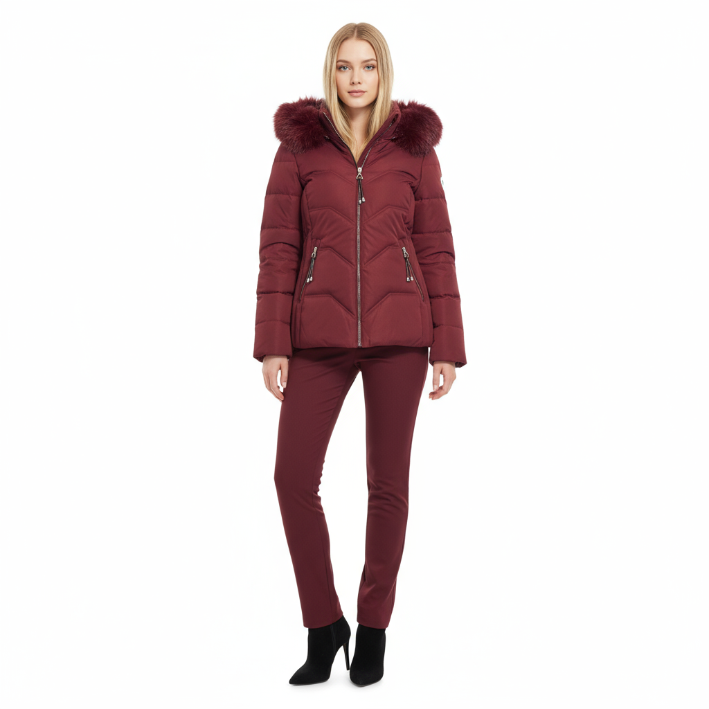 Μπουφάν με φερμούαρ και κουκούλα.