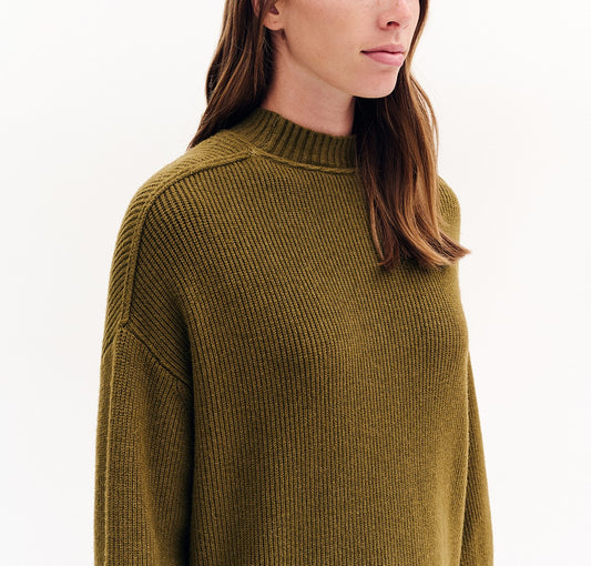 Πλεκτή μπλούζα με χαμηλό ζιβάγκο